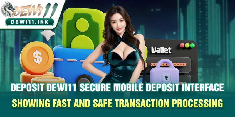 Deposit Dewi11 secure mobile deposit interface showing fast and safe transaction processing