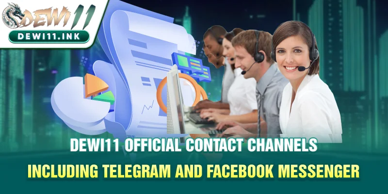 Dewi11 official contact channels including Telegram and Facebook Messenger
