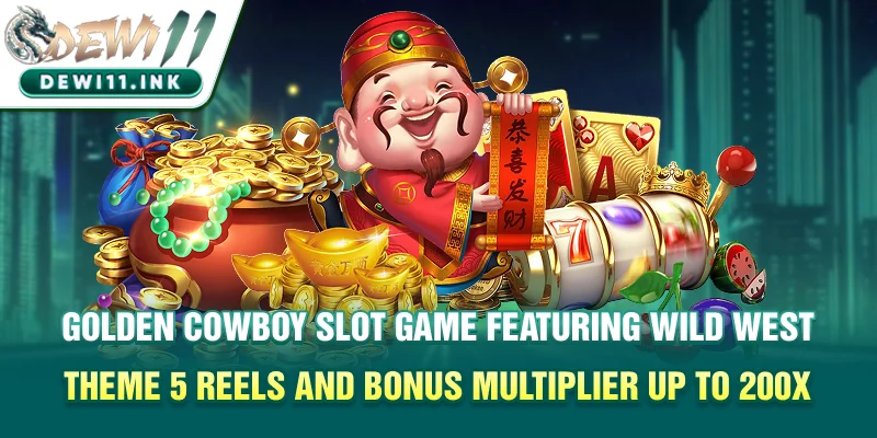 Golden Cowboy slot game featuring Wild West theme, 5 reels and bonus multiplier up to 200x