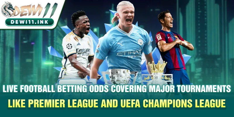 Live football betting odds covering major tournaments like Premier League and UEFA Champions League